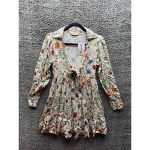 NWT Perte D'ego Vintage Floral Watercolor‎ Knot Dress Multicolor Womens Size S